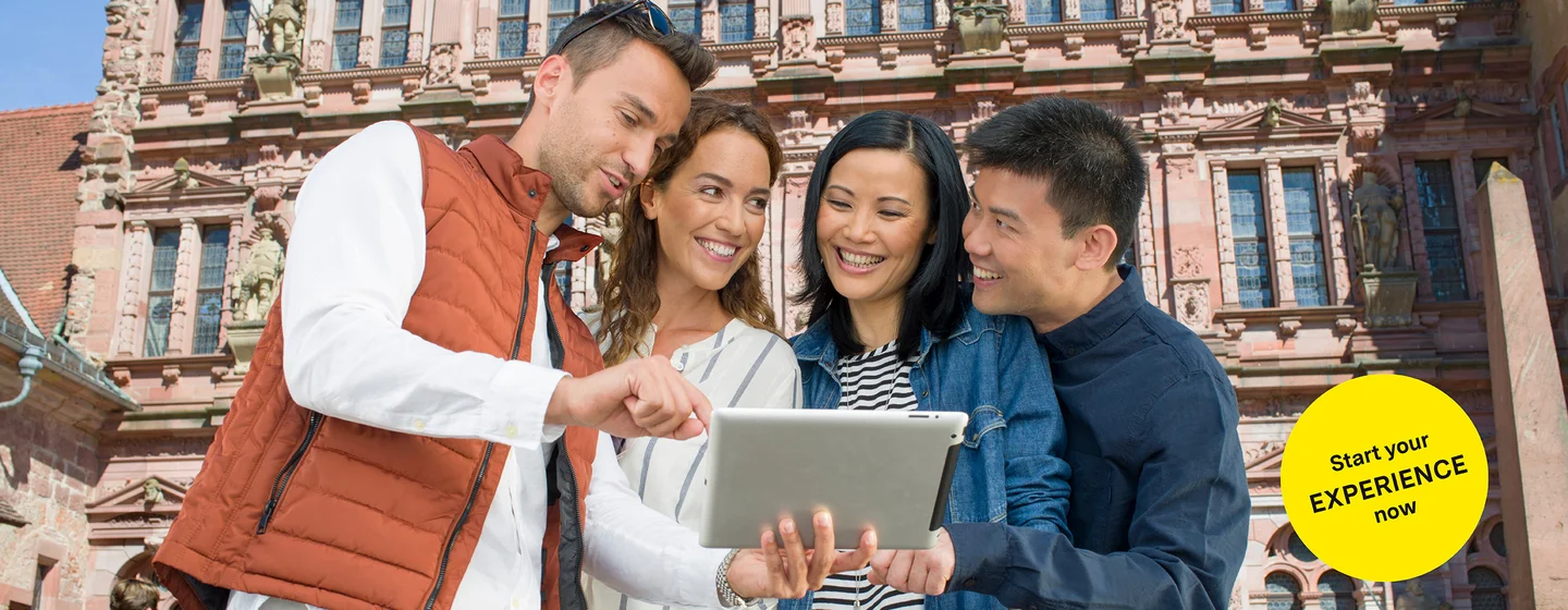 Heidelberg Castle, advertising banner for the app "Monument BW"