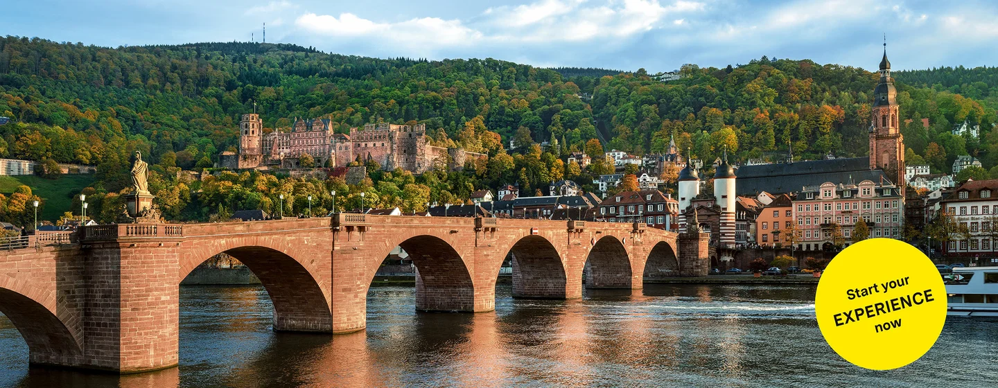 Heidelberg Castle, advertising banner for the app "Monument BW"