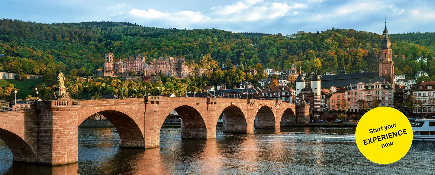 Heidelberg Castle, advertising banner for the app "Monument BW"